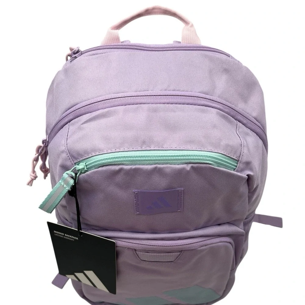 Adidas Girls School Midway Backpack Plum Purple Aqua‎ Fits 15